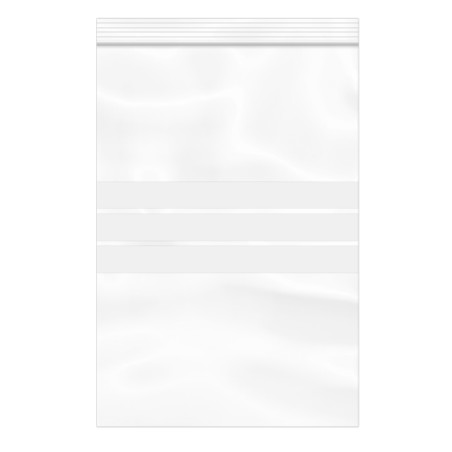 Sac en PE Fermeture zip à bandes blanches 20x30cm G200 (100 Utés)