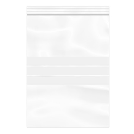 Sac en PE Fermeture zip à bandes blanches 25x35cm G200 (1000 Utés)