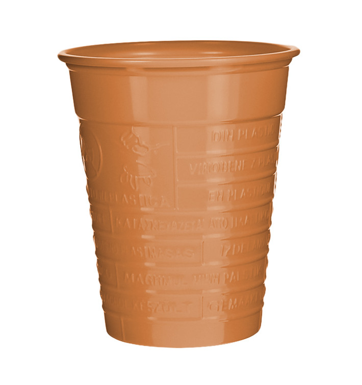 Plastic PS beker oranje 200ml Ø7cm (50 stuks) 