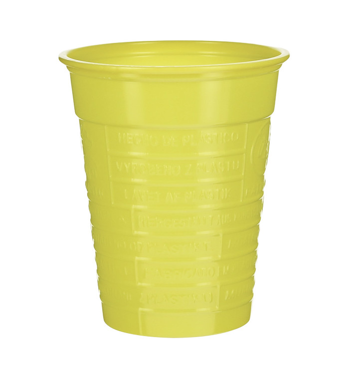 Plastic PS beker geel 200ml Ø7cm (1.500 stuks)