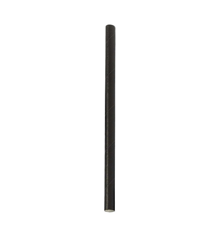 Paille Droite Papier Noire Ø8mm 14cm (6.000 Utés)