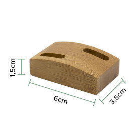 Bamboe vleespennen houder dienblad 6x3,5cm (1 stuk) 