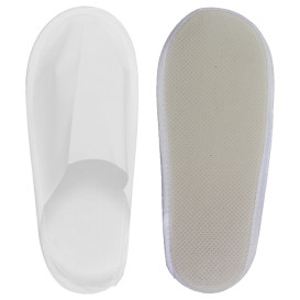 Chaussons PP Fermé Blanc Semelle mousse EVA (1 Paire)