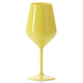 Verre Réutilisable Tritan Jaune pour Vin 470ml (6 Utés)