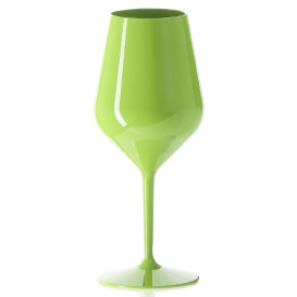 Verre Réutilisable Tritan Vert pour Vin 470ml (6 Utés)