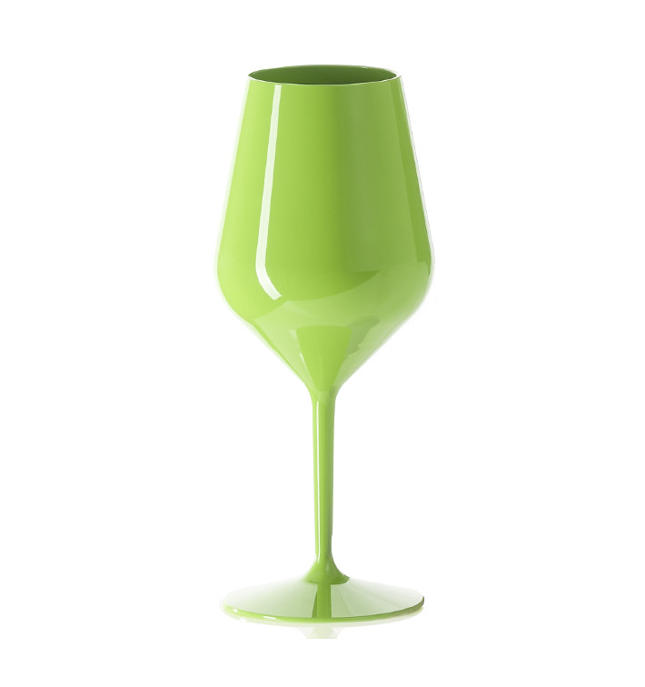 Verre Réutilisable Tritan Vert pour Vin 470ml (6 Utés)