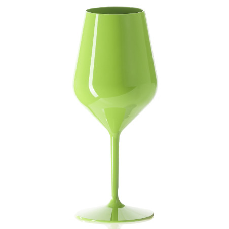 Verre Réutilisable Durable Tritan Vert pour Vin 470ml (6 Utés)