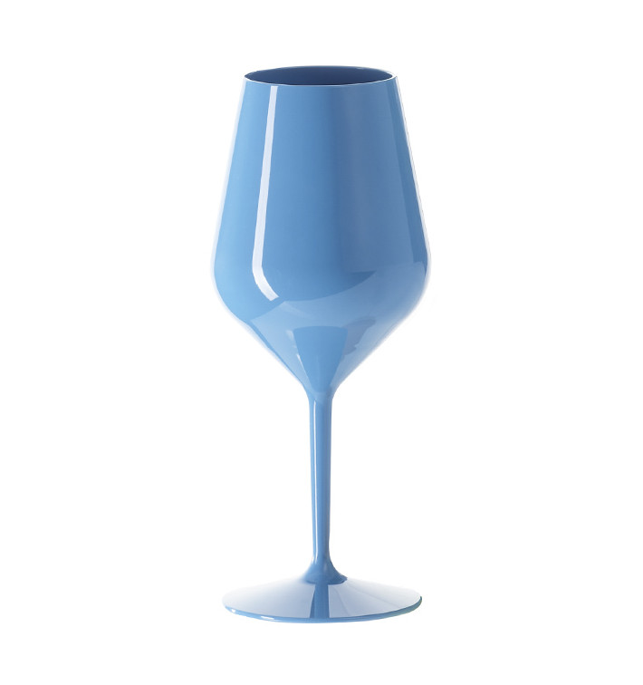 Verre Réutilisable Tritan Bleu pour Vin 470ml (6 Utés)