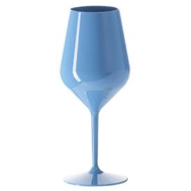 Verre Réutilisable Tritan Bleu pour Vin 470ml (1 Uté)