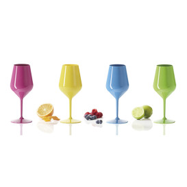 Verre Réutilisable Tritan Vert pour Vin 470ml (6 Utés)