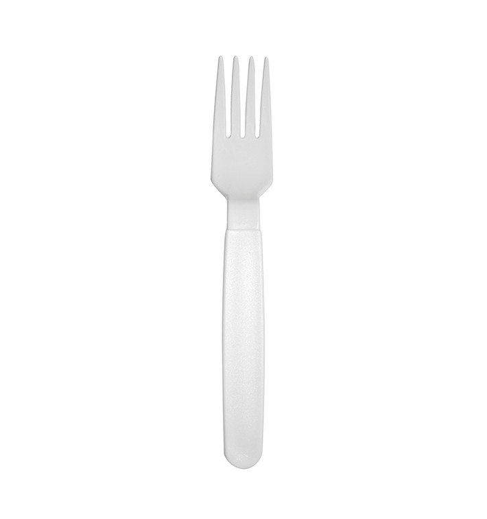 Fourchette Réutilisable Durable PP Blanc 18,5cm (6 Uds)