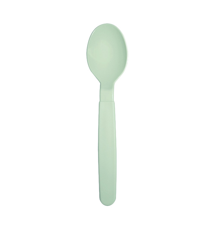 Cuillère Réutilisable Durable PP Verte 18,5cm (6 Uds)