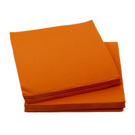 Serviette Papier Orange 2E Molletonnée 33x33cm (50 Utés)