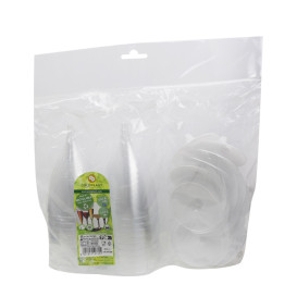 Verre Plastique Vin Pied Blanc 200ml 2P (20 Utés)