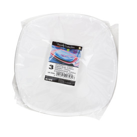 Bol en Plastique PP "Square" Blanc 1250ml Ø21cm (3 Utés)