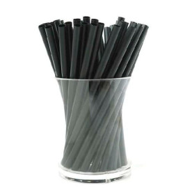 Paille Droite MOJITO Ø6mm 13cm Noire (500 Unités)