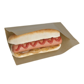 Sachet Ouverture Latérale Hot Dog 20x13/10cm Naturel (5000 Unités)