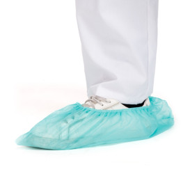 Wegwerp plastic schoen omhulsel PP groen (1000 stuks)