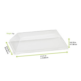 Couvercle Plastique PET 13x6,5cm (100 Unités)