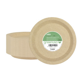 Papieren bord Rond vormig Vetvrij kraft Ø22cm 245g/m² (350 stuks) 