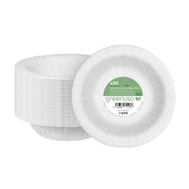 Assiette Creuse en Carton Ingraissable Blanc Ø19cm 250g/m² (500 Utés)