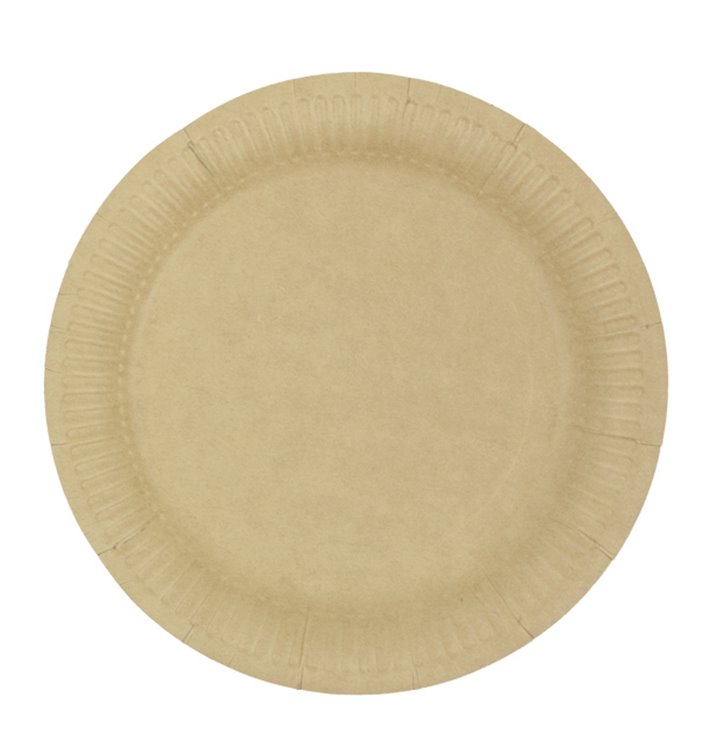 Assiette en Carton Ronde “Radial” Kraft Ø18cm 200gr/m² (650 Utés)