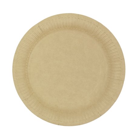 Assiette en Carton Ronde “Radial” Kraft Ø18cm 200gr/m² (50 Utés)