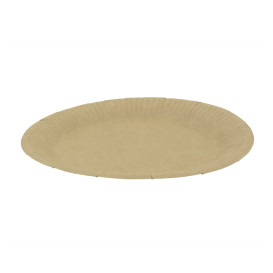 Assiette en Carton Ronde “Radial” Kraft Ø18cm 200gr/m² (50 Utés)