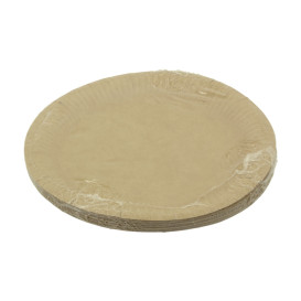 Assiette en Carton Ronde “Radial” Kraft Ø18cm 200gr/m² (50 Utés)