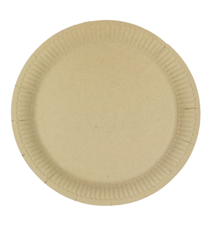 Assiette en Carton Ronde “Radial” Kraft Ø23cm 200gr/m² (50 Utés)