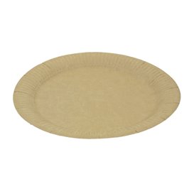 Assiette en Carton Ronde “Radial” Kraft Ø23cm 200gr/m² (50 Utés)