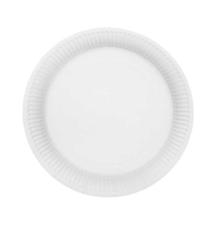 Assiette en Carton Ronde “Radial” Blanc Ø23cm 200gr/m² (650 Utés)