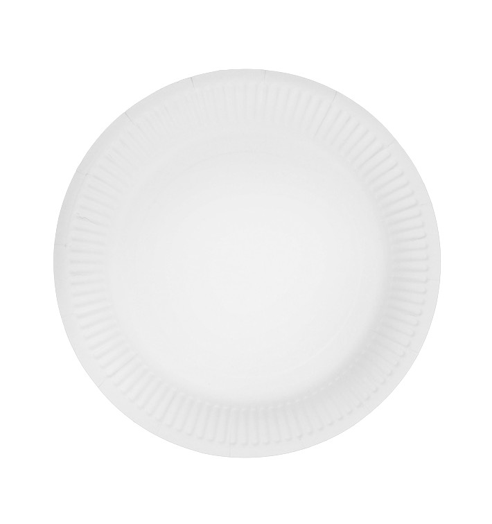 Assiette en Carton Ronde “Radial” Blanc Ø18cm 200gr/m² (650 Utés)