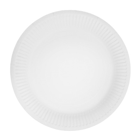 Assiette en Carton Ronde “Radial” Blanc Ø18cm 200gr/m² (650 Utés)