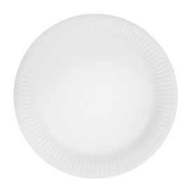Assiette en Carton Ronde “Radial” Blanc Ø18cm 200gr/m² (50 Utés)