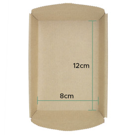 Bakvorm van papier kraft 12x8x2,5cm (50 stuks) 