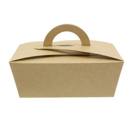 Boîte Kraft avec poignées "Gourmet Bag" 12x9x5cm (25 Utés)