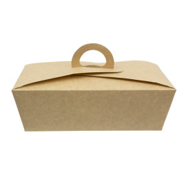 American Box with handles "Doggy Bag" Kraft 20x10x7cm (140 Units)