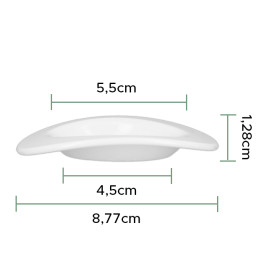 Assiette Dégustation Durable SAN "Ellipse" Blanc 10ml (6 Utés)