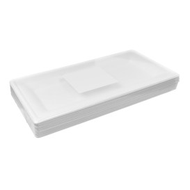 Plateau Canne à Sucre Bagasse Blanc 26x13cm (200 Utés)