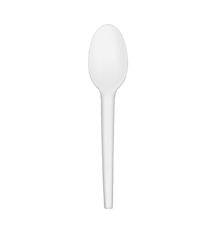 Cuillère Biodégradable Réutilisable CPLA Blanche 16,5cm (100 Utés)