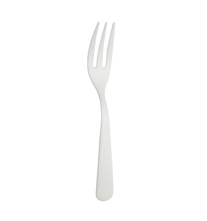 Fourchette Biodégradable Réutilisable CPLA Blanche 10cm (500 Utés)