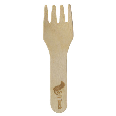 Mini Fourchette en Bois “Soft” 7,5cm (100 Utés)