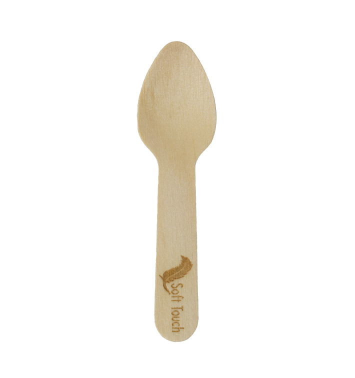 Mini Cuillère en Bois “Soft” 7,5cm (100 Utés)