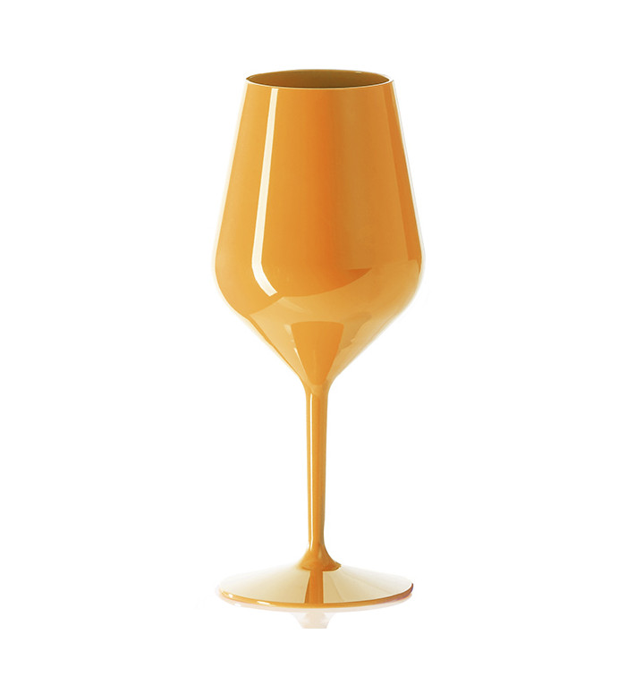 Verre Réutilisable Durable Tritan Orange pour Vin 470ml (1 Uté)