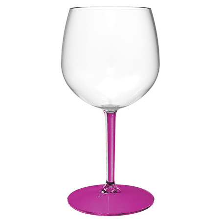 Herbruikbaar Durable Glas voor Gin TT fuchsia voet 580ml (6 Stuks)