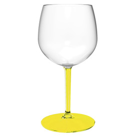 Verre Balloon Réutilisable Durable TT Pied Jaune 580ml (6 Utés)