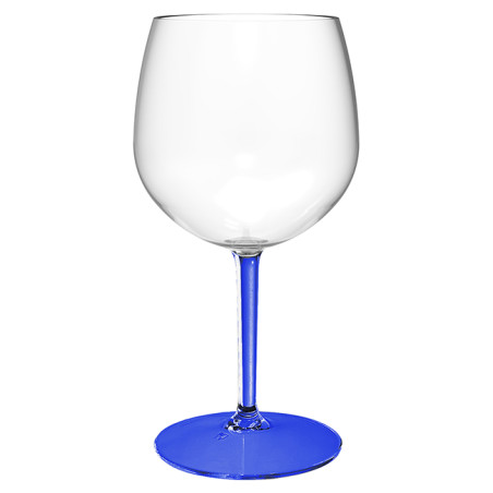 Verre Balloon Réutilisable Durable TT Pied Bleu 580ml (6 Utés)