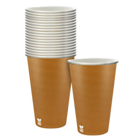 Gobelet en Carton sans Plastique 12 Oz/360ml "Caramel" Ø8cm (1.000 Utés)