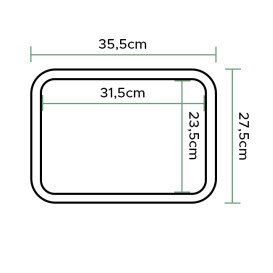 Plateau PP Fast Food Bleu 27,5x35,5cm (24 Utés)